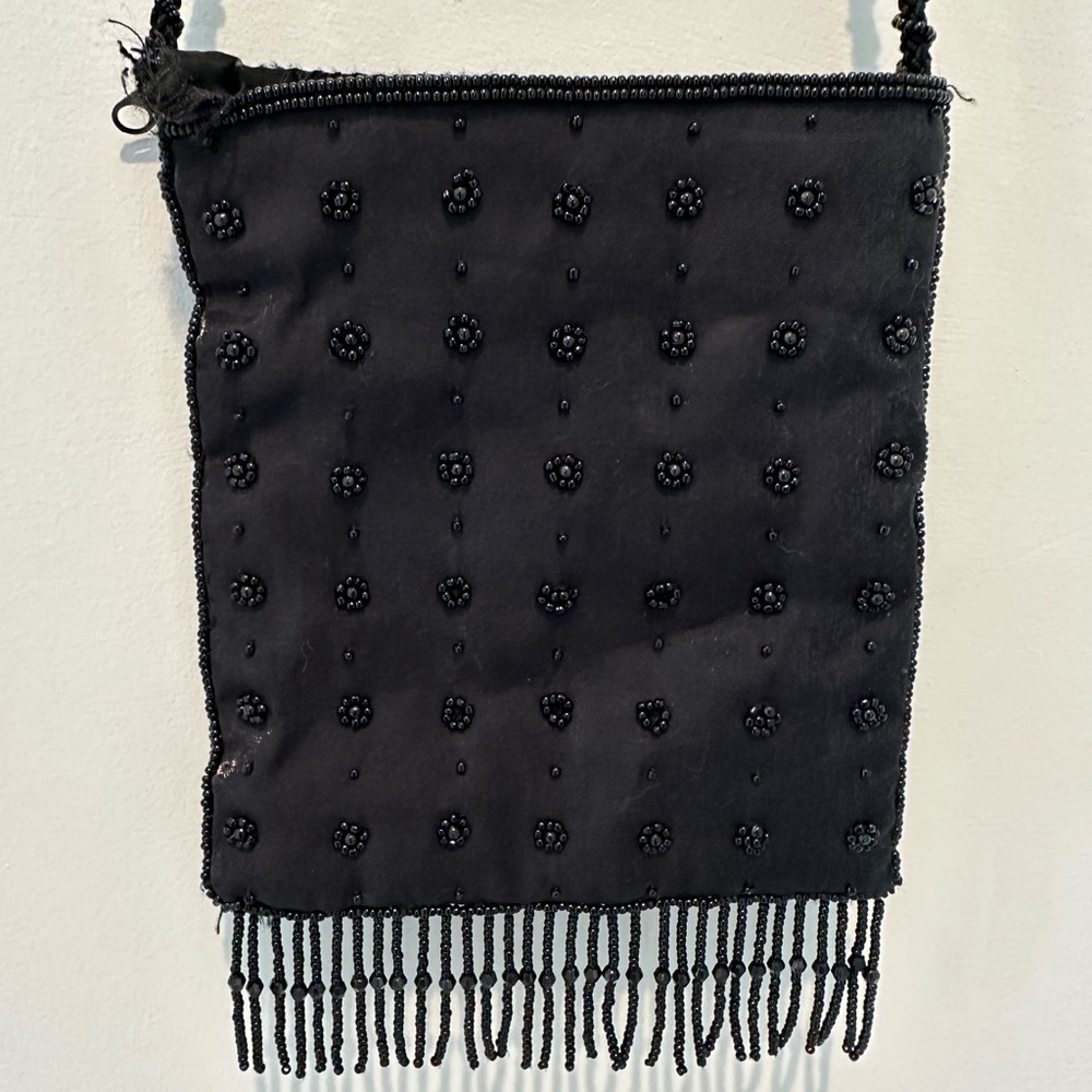 Elegant Black Vintage Beaded Women's Bag